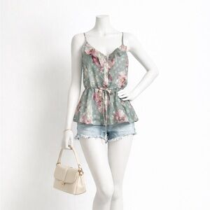 Express Floral Ruffle Trim Women Top